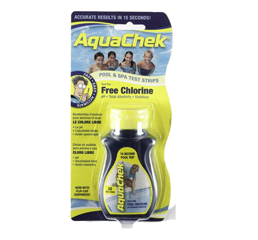 AquaChek Yellow 4-in-1 Chlorine Test Strips (50/Bottle) Pool Supply Haus Ottawa Ontario Canada